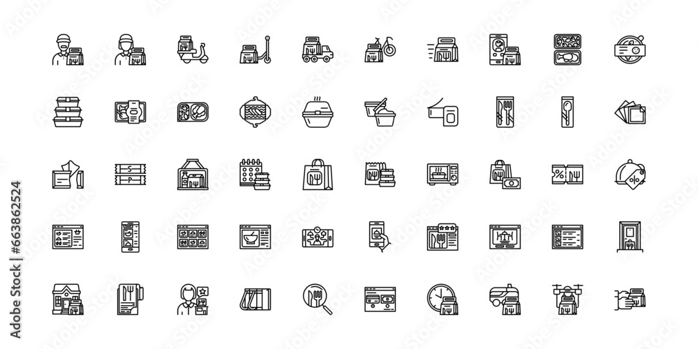 food delivery icon set food delivery icon set