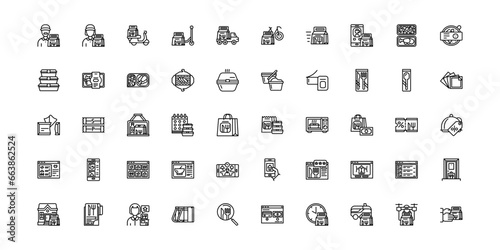 food delivery icon set