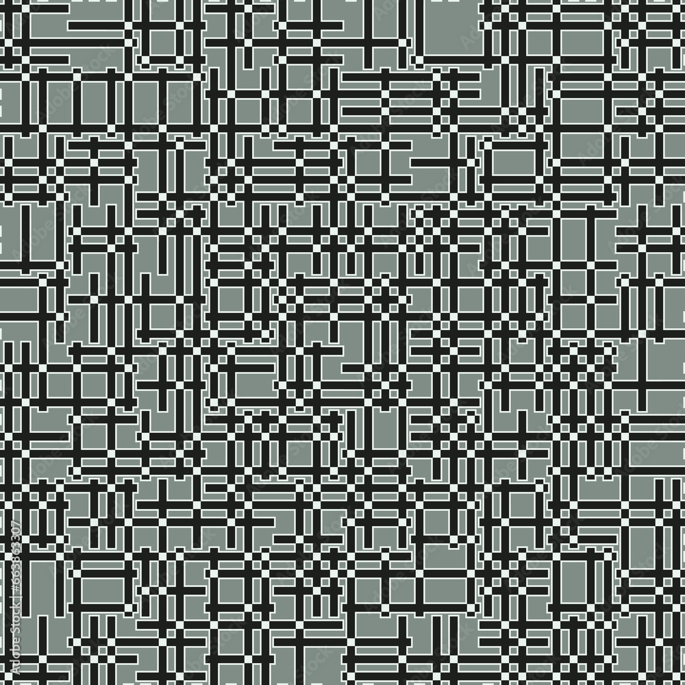 Monochrome Glitch Effect Textured Grid Pattern Monochrome Glitch Effect Textured Grid Pattern
