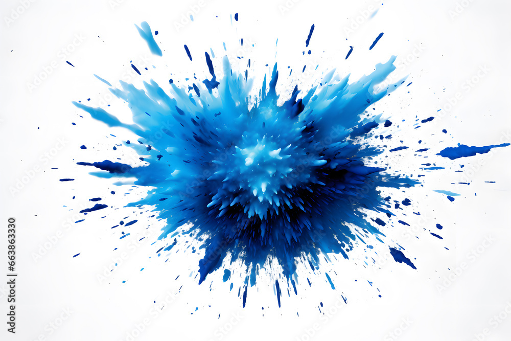 Blue powder explosion isolated on white background Blue powder explosion isolated on white background