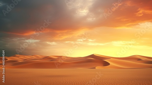 Sand Dunes at Sunset - Striking Landscape in the Desert