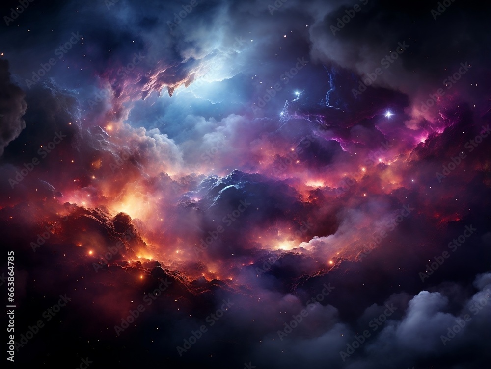 Fototapeta premium Beautiful space and nebula wallpaper generative ai