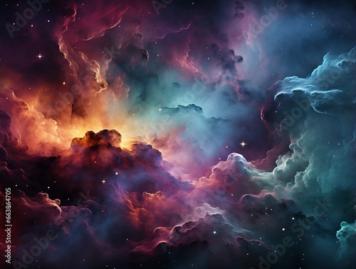 Beautiful space and nebula wallpaper generative ai