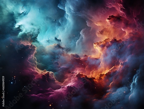 Beautiful space and nebula wallpaper generative ai © Generative Ai