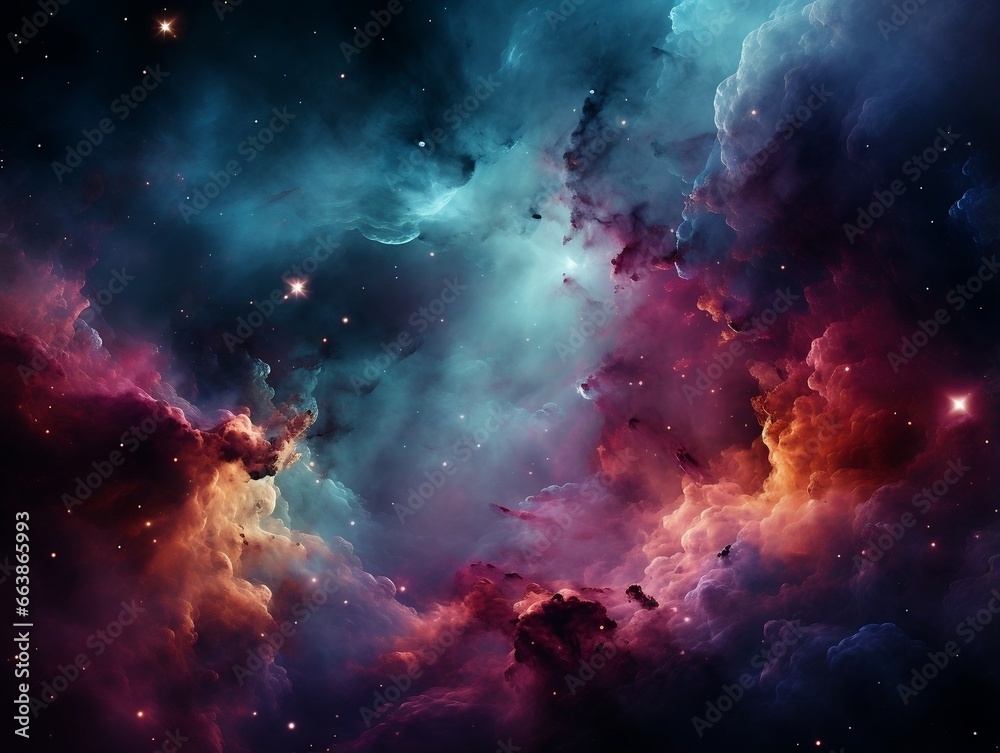 Fototapeta premium Beautiful space and nebula wallpaper generative ai