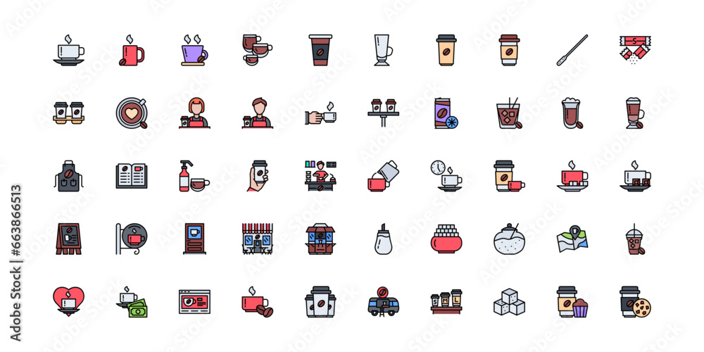 Fototapeta premium coffee icon set