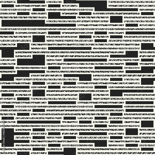 Monochrome Glitch Effect Textured Blocks Pattern