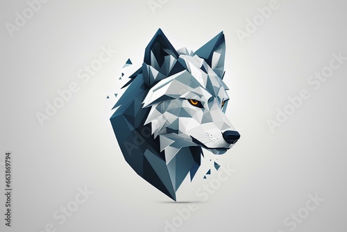 Fototapeta wolf face, created by ai generated