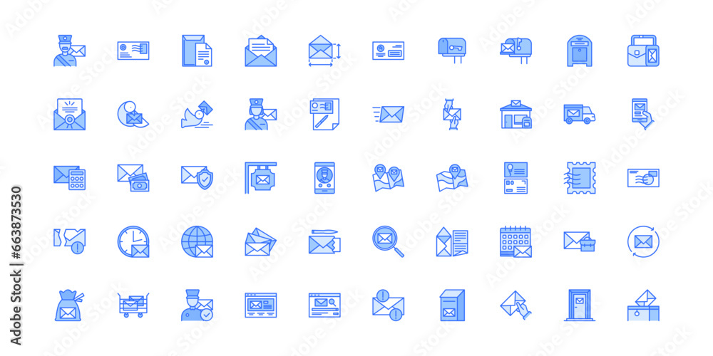 postal service icon set postal service icon set