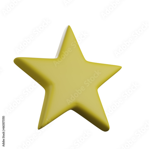 golden star isolated on white