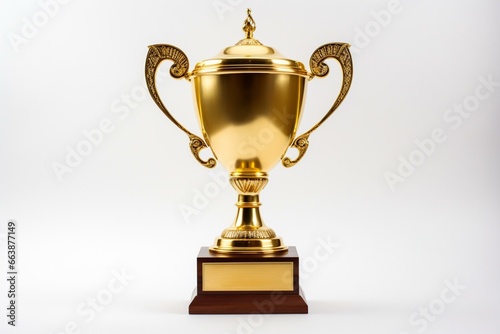 trophy isolated on white. Generative AI