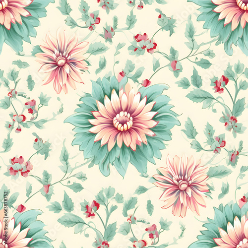 seamless flower and roses pattern for background or texture