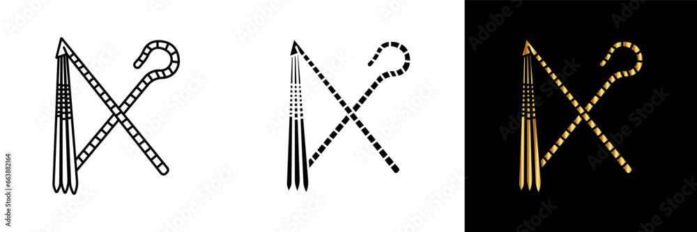 The Crook and Flail icon symbolizes ancient Egyptian royalty and ...