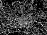 Vector road map of the city of  Kakegawa in Japan with white roads on a black background.
