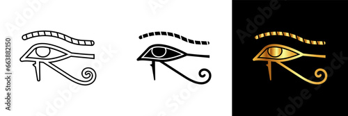 The Eye of Horus icon, also known as the Wedjat or Udjat, embodies ancient Egyptian mysticism and protection. 