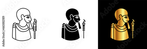 The Ptah icon embodies the ancient Egyptian god of craftsmen, architects, and creation.