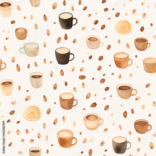 Watercolor Coffee Lover s Delight Digital Paper  Seamless Patterns  DIY Crafts  Instant Download