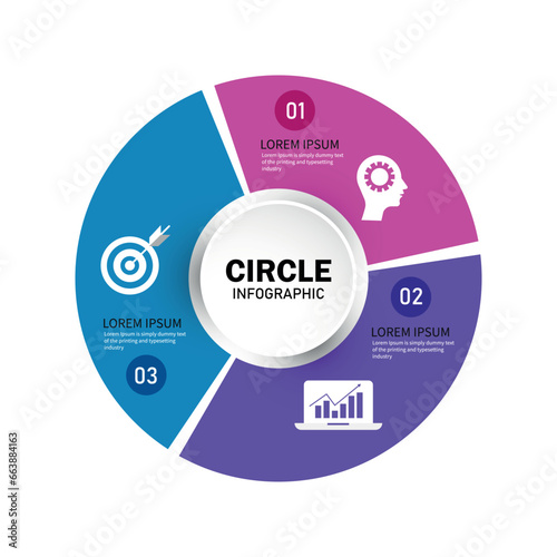 Vector Circle infographic. Template for cycle diagram, graph, presentation and round chart