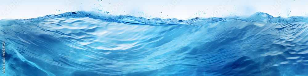 Light blue water splash isolated on white background
