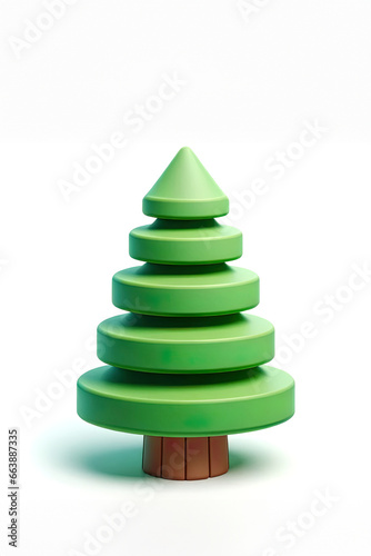 Green Tiered Christmas Tree with Modern Design Elements