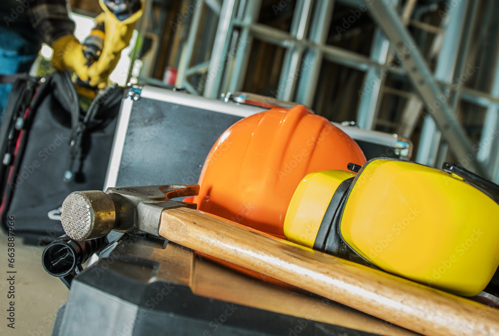 Construction Site Tools and Safety Equipment