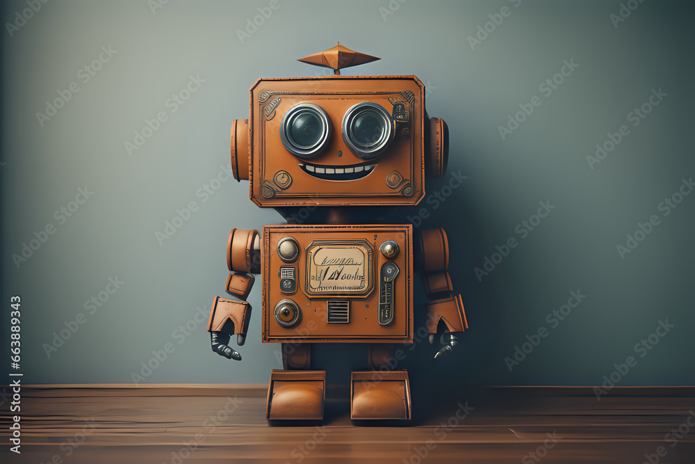 Fototapeta premium cute retro robot