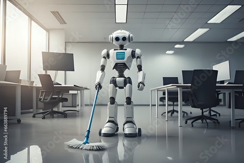 Artificial intelligence robot cleanin office