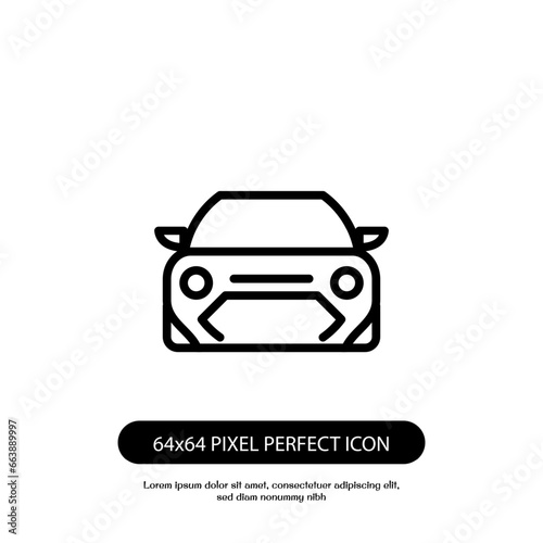 car icon line vector. simple car icon line vector. car outline front symbol. custom icon car outline