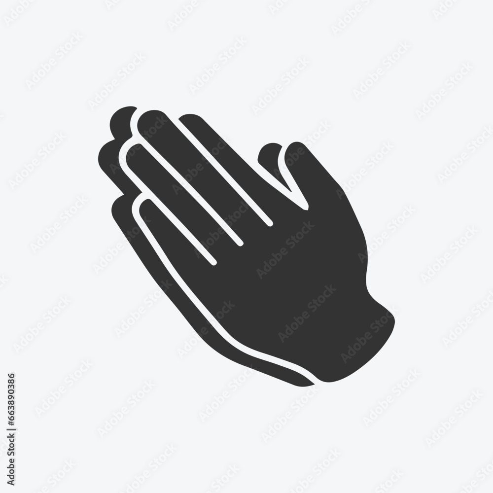 Pray icon vector. Hands folded in prayer line icon. Outline hands folded in prayer vector icon. Designed for web and app design interfaces. Pray icon vector. Hands folded in prayer line icon. Outline hands folded in prayer vector icon. Designed for web and app design interfaces.