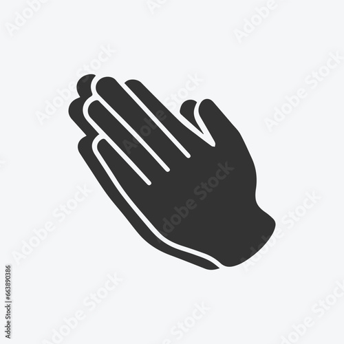 Pray icon vector. Hands folded in prayer line icon. Outline hands folded in prayer vector icon. Designed for web and app design interfaces.