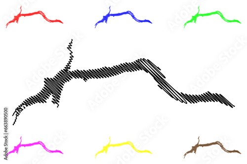 Fotografie Lake Gander (Canada, North America, Newfoundland island) map vector illustration