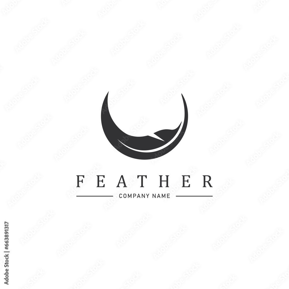 Logo design with feather and company name, for a writer or publishers. Logo design with feather and company name, for a writer or publishers.