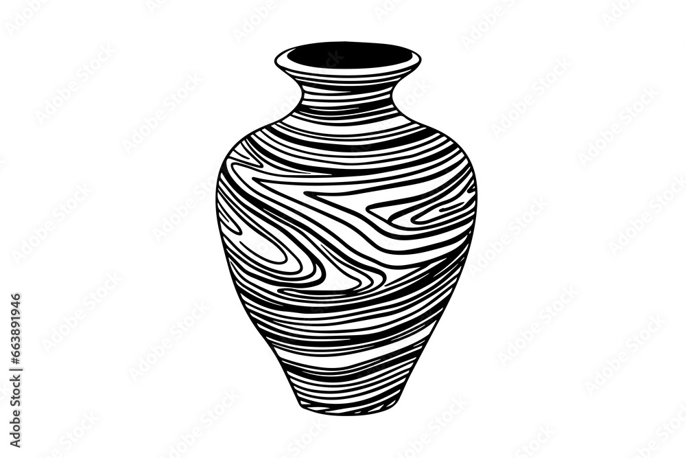 Set of ancient vase hand drawn ink sketch. Engraved style vector illustration Set of ancient vase hand drawn ink sketch. Engraved style vector illustration