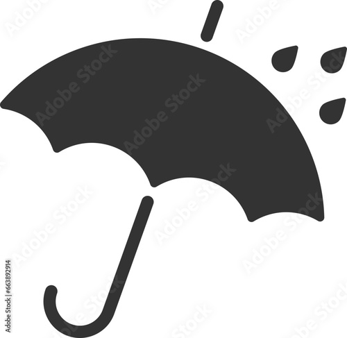 Umbrella icon vector. Rain protection. Concept for insurance company. Black and white silhouette flat design