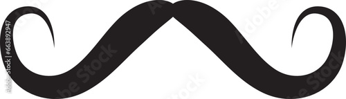 Moustache vector icon. Black retro style mustache. Shave barber vintage man face