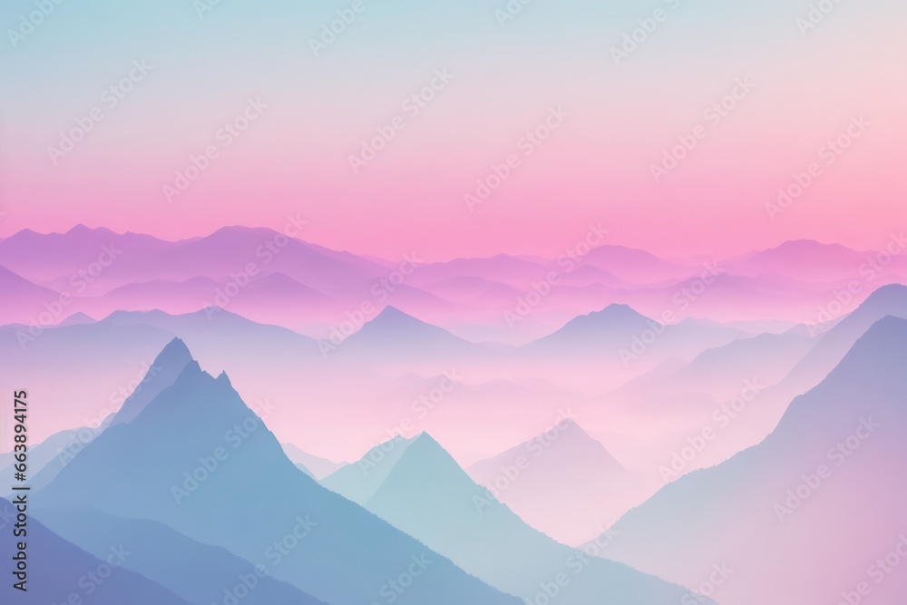 Mountains and sky pastel colored colorful saturated. ai generative