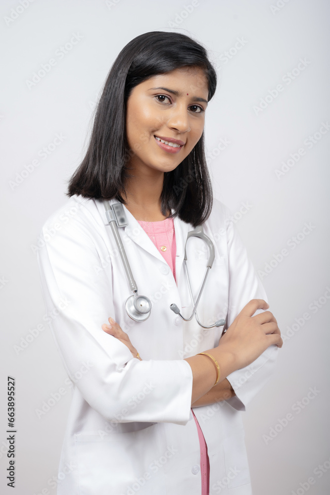 Portrait of the young Indian female Doctor. Female medical practitioner. Portrait of the young Indian female Doctor. Female medical practitioner.