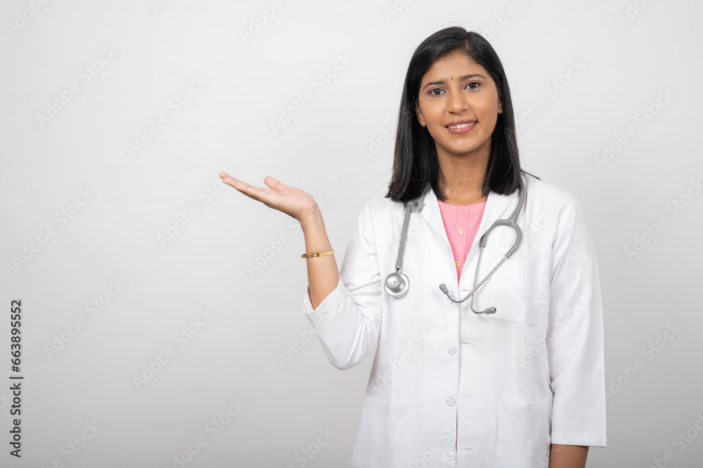 Portrait of the young Indian female Doctor. Female medical practitioner. Portrait of the young Indian female Doctor. Female medical practitioner.