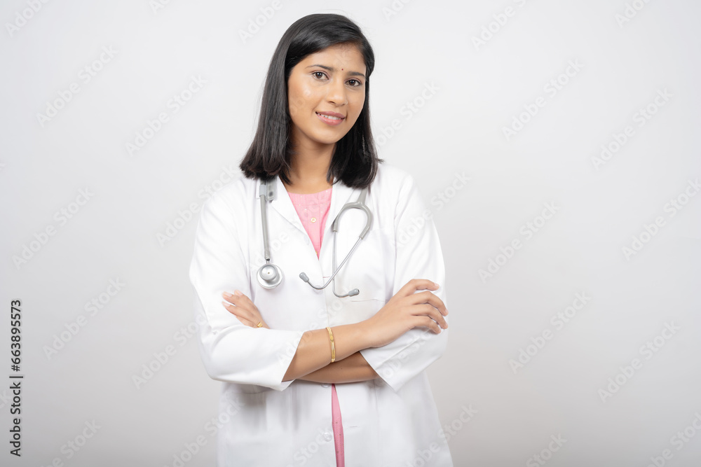 Portrait of the young Indian female Doctor. Female medical practitioner. Portrait of the young Indian female Doctor. Female medical practitioner.