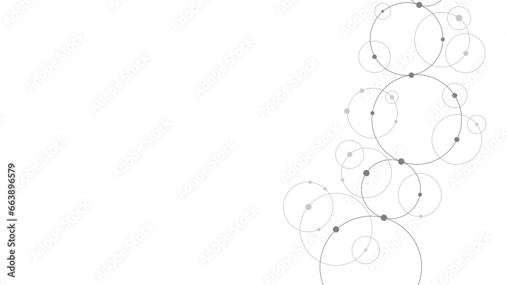 Obraz premium Technology abstract background. Abstract geometric background. Connected circles. Network of circles.