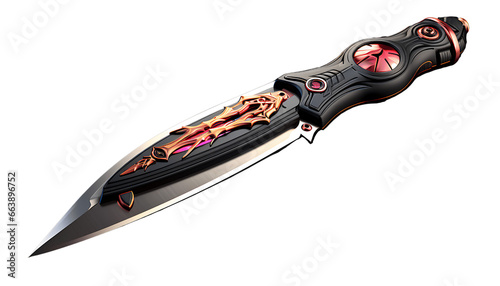 Vintage looking dagger on transparent background, hidden blade, stealthy, fantasy, sword