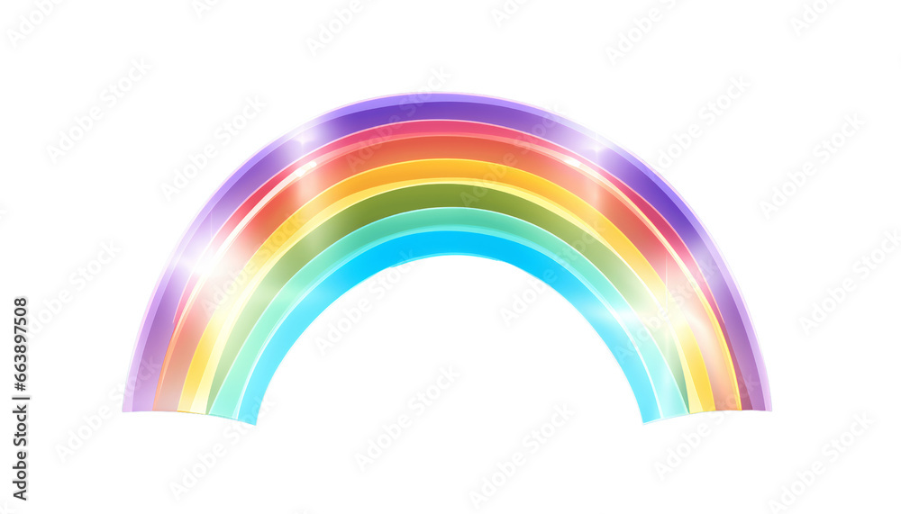 Fototapeta premium Bright and colorful rainbow on transparent background