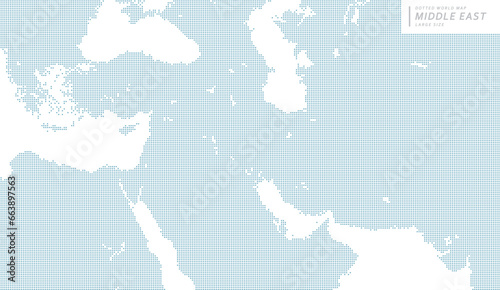 中東アジアを中心とした青のドットマップ、大サイズ photo