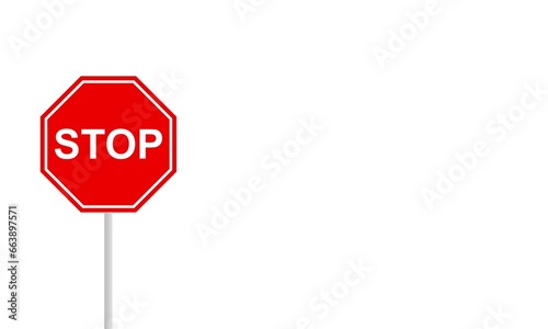 stop sign isolated on white