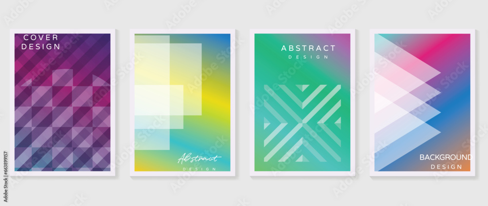Fluid gradient background vector. Cute and minimal style posters with colorful, geometric shapes, liquid color. Modern wallpaper design for social media, idol poster, banner, flyer.  - obrazy, fototapety, plakaty 