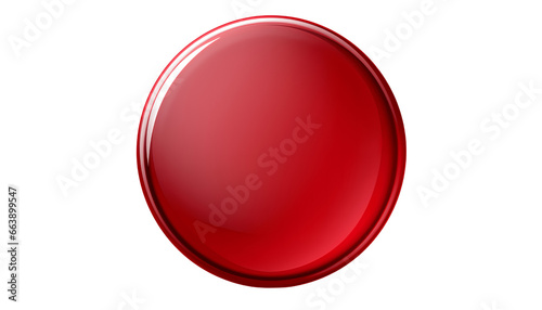 Red rounded empty sign on transparent background