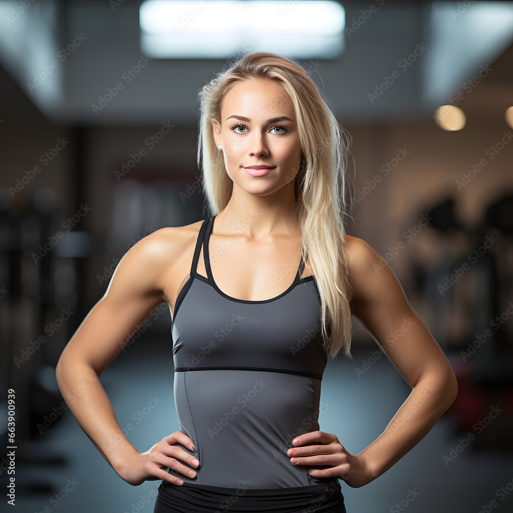 Sport woman in a gym training.