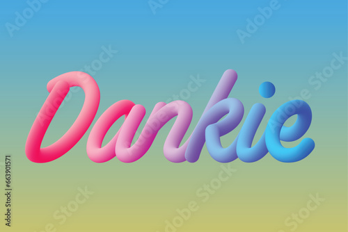 Dankie typography text, means thank you. Colorful. photo