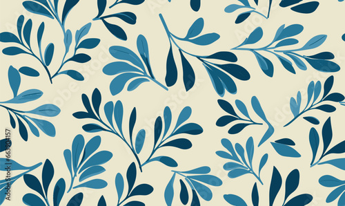 Floral pattern made from abstract organic leaf shapes. Seamless modern pattern
