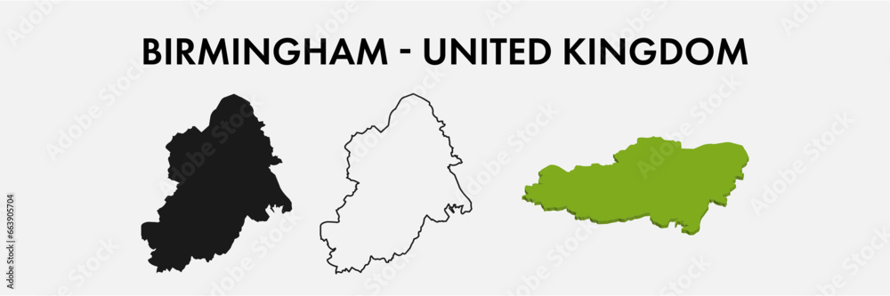 Birmingham United Kingdom city map set vector illustration design isolated on white background. Concept of travel and geography.